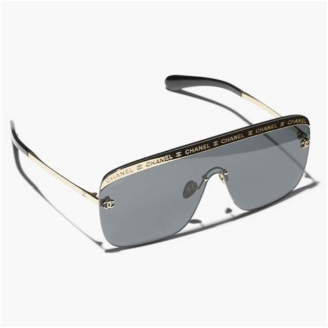 chanel sunglasses writing on top|CHANEL Sunglasses: Shield Sunglasses, metal — Fashion.